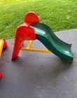 Vintage Little Tikes Dollhouse Furniture Lot Slide   Picnic Table Set 6 Pieces