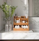 Seville Bamboo Stackable Bin Organizer  4-piece