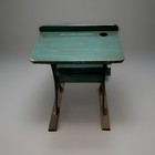 Antique Cast Iron School Desk W Wood Seat And Top  Early 1900s Student Desk