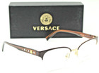 Versace Mod  1255-b 1435 Burgundy Gold W brown Temple Eyeglasses Authentic 52-18