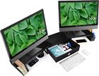 Superjare Dual Monitor Stand Riser Adjustable Length Angle Screen Stand Desktop