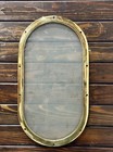 Oval Brass Metal Nautilus Eye Ship Porthole Hatch With Frosted Glass Lot Of 2