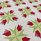 Handmade Tailored Tulips Cotton Fabric Queen Size Patchwork Quilt Top topper