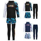 Kids Girls Boys Set Hooded Swimsuit Modest Swimwear Long Sleeve Pants Suit Top
