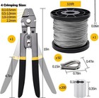 328ft Wire Rope Crimping Tool Kit  Stainless Steel Cable Grey black 