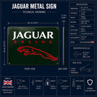 Jaguar Racing Leaping Cat Heavy Metal Sign     60x40 Cm   15 7       23 6    