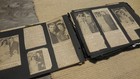 Vintage Scrapbook W  Photographs Post Cards  world Travel receipts  News Paper 