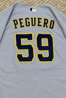 Peguero Size 48  59 2023 Milwaukee Brewers  game-used  Jersey Road Gray  400 Mlb