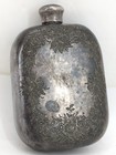 Ornate Vintage Victorian Silver Plate Flask Engraved Floral Motif 4 Oz 