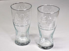 2 Vintage Collectible Mcdonald s Glass Tumbler 1992 Logo 16 Oz  Raised Arches