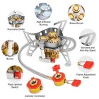 Free fast 6800w Windproof Camping Stove With Piezo Ignition Propane Tank Adapter