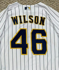 Wilson Size 48  46 2023 Milwaukee Brewers  game Used  Jersey Home White Mlb