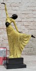 Gold Patina Egyptian Dancer By Romanian Artist Chiparus Bronze Sculpture Statue