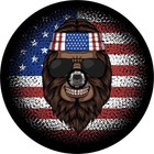 Hippie American Flag Bigfoot Sas Spare Tire Cover For Any Make  Model   Size