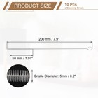 10pcs Straw Cleaner Brush Set 8 Inch Length 5mm Od Nylon Bristles White