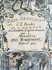 Currier And Ives Firefighter Member Certificate Alexandria Columbia Engine Co 