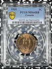 1910 Canada Large Cent Pcgs Ms64rb Lot g034 Choice Unc 