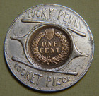 Encased 1901 Pan American Exposition World s Fair Indian Head Penny Token   1668