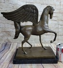 Handmade Mythical Greek Pegasus Bronze Sculpture Statue Flying Horse Artwork Art