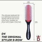 Denman D4 Classic Detangling 9 Row Styling Brush - Black