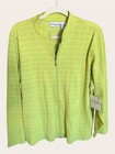 Breckenridge Lime Green Textured Zip Front Jacket Nwt