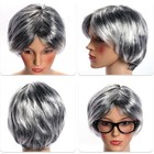Yolyoo 6 Pieces Old Man Costume Kit Include Wig  Long Medium  Gray