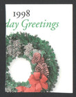 Unused Block Of 4 Us Postage 32 Cent Stamps 1998 Christmas Wreaths
