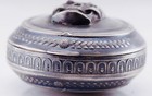 Rare 19th C  Victorian Silver Memento Mori Skull Poison   Pill Box With Garnets