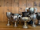 Damaged X 12 Vintage Silver Plate Trophies  Loving Cup