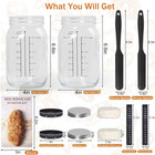 Sourdough Starter Kit  34oz Sourdough Jar Container With Aluminium Lid  Feeding
