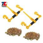 2 Pack Chain And Bundle Kit 3 8 -1 2  Ratchet Binder 12000 Lbs W  20ft G80 Chain