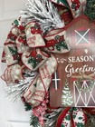 Christmas Wreath Door Decor Red Barn Country Farmhouse Holiday Rustic Hanger