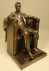 Pair Of Book Ends President Abraham Lincoln Seated Statue Bronze Finish Bookends