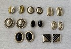 Signed  Taxco Mexico Sterling Silver 925 Modernist Chunky Clip Earrings 8 Pairs 