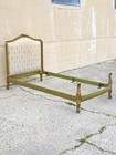 Antique French Louis Xvi Style Green Painted Upholstered Twin Bed By Vanleigh