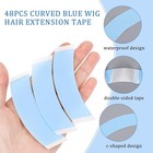 48pcs Double Sided Waterproof Lace Wig Tape C Shape Toupee Adhesive Strips