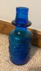 Vintage Glass Decanter Embossed Fruit Genie Bottle - Choose From Blue Or Green
