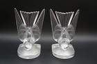 Lalique Crystal Deaux Hirondelles Two Swallows Paperweight Bookends Signed