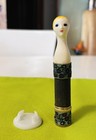    vintage 1961 Revlon Couturines Doll Lipstick Case 0538 Blonde Girl W  Stand