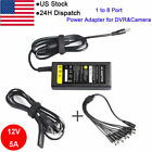 60w Ac Adapter Charger Power Supply For Security Camera Cctv Dvr   8 Splitter Us