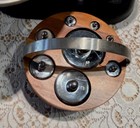 English Thomas Plant Kitchen Scales 8 Chrome Bell Weights In Wood Box Chrome Pan
