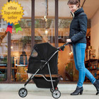 3 Wheels Pet Stroller Dog Cat Cage Jogger Stroller For Medium Small Dogs Cats Tr