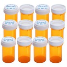 Empty Plastic Pill Bottles - Child Resistant   Easy Open Caps - 12 Pack  20 Dram