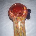 4 25    Glass Tobacco Smoking Speckled Colored Pipe Neon Red Bowl 3 Nubs Free Ship