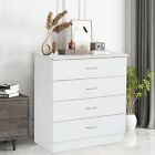 Bedroom Storage Dresser 4 Drawers With Cabinet Wood Furniture Bedroom Chest