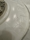 Antique   Vintage Art Deco Hanging Ceiling Glass Light Fixture Shade Clear White