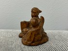Vintage Antique Chinese Wood Carving Man W  Child   Boy