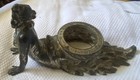 Antique Souvenir 1907 Hippodrome    mermaid Shape Brass Inkwell Ultra Rare