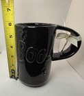 Rare Rae Dunn Halloween Mug     All Black Embossed    boo        Ceramic     Htf