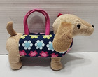 Gymboree Dog Plush Purse     Pink Floral Wristlet  Zipper Closure  Nwot